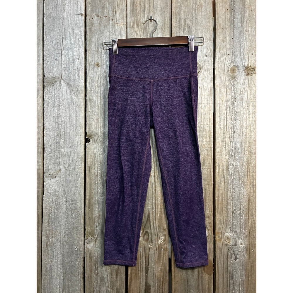 Athleta High Rise Heathered Purple Capri Leggings XXS 212387-08‎ Yoga Tights